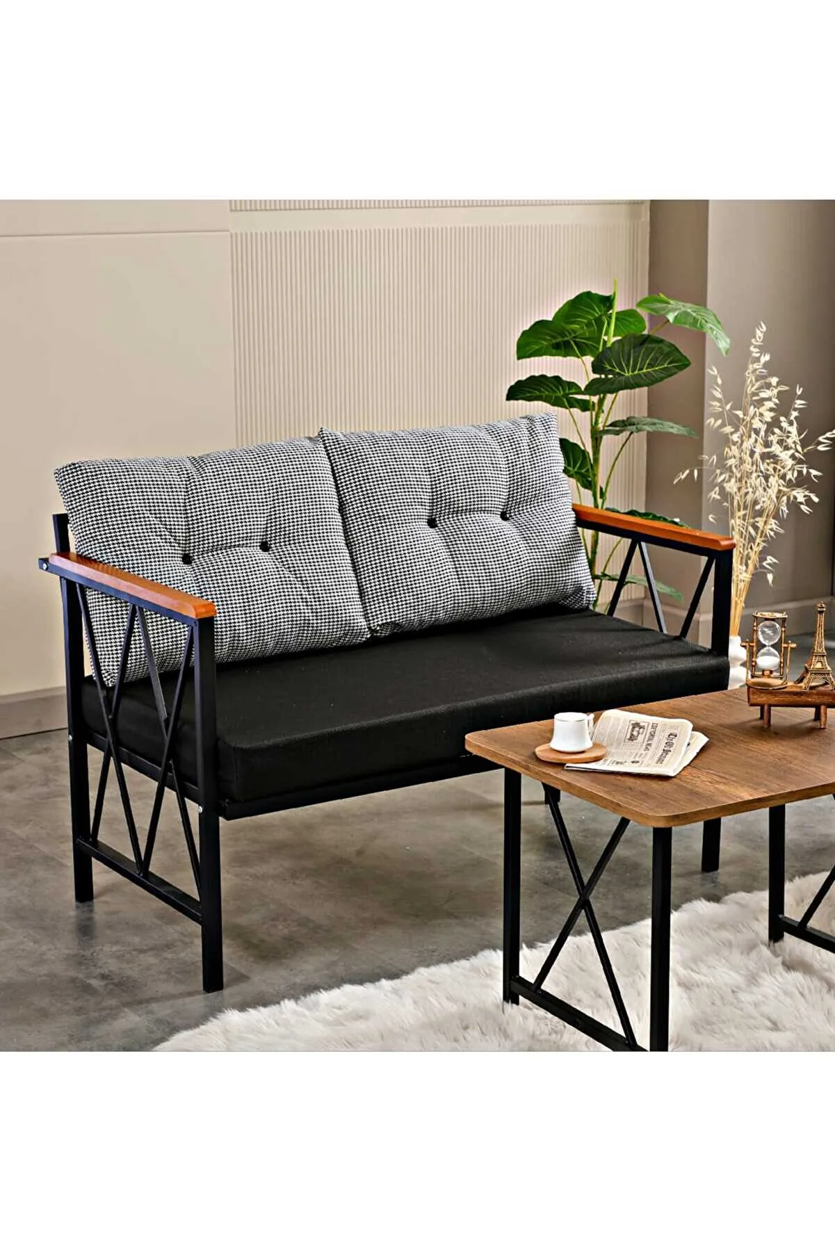 Balkon, Cafe, Ofis, Bahçe Mobilyası, Masa Sandalye, Kanepe Koltuk, 2 1 1 Takım 4