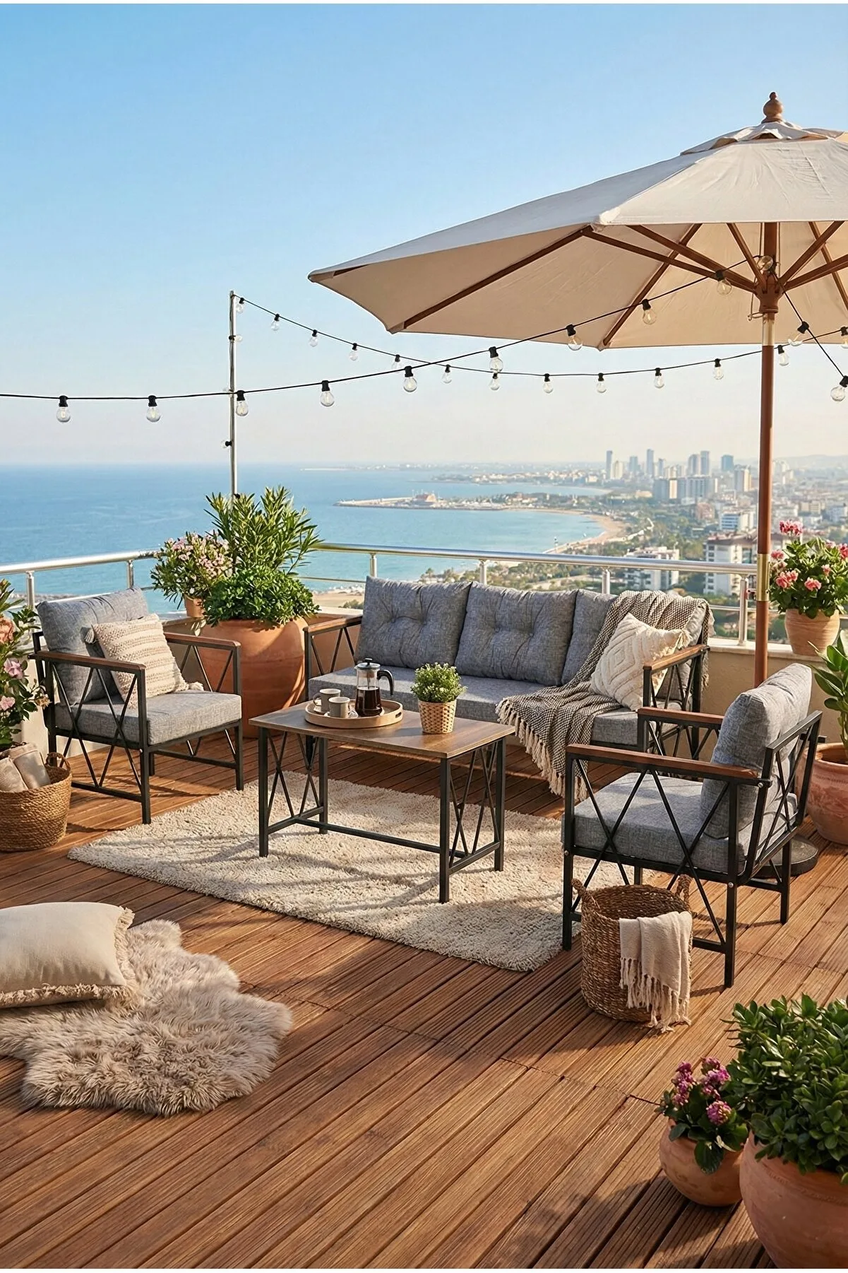 Balkon, Bahçe Mobilyası, Masa Sandalye, Kanepe Koltuk Mobilyası, 3 1 1 5