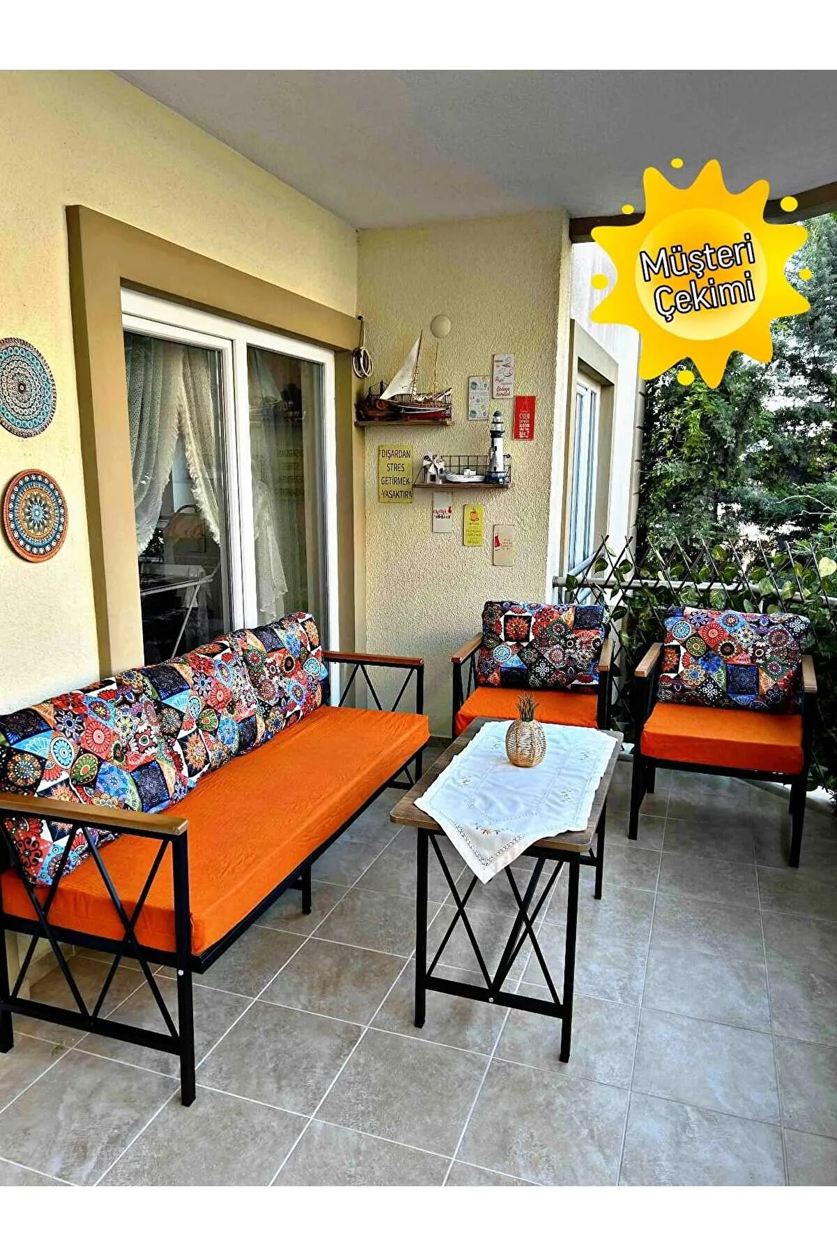 Balkon, Cafe, Ofis, Bahçe Mobilyası, Masa Sandalye, Kanepe Koltuk Takımı, 3 1 1