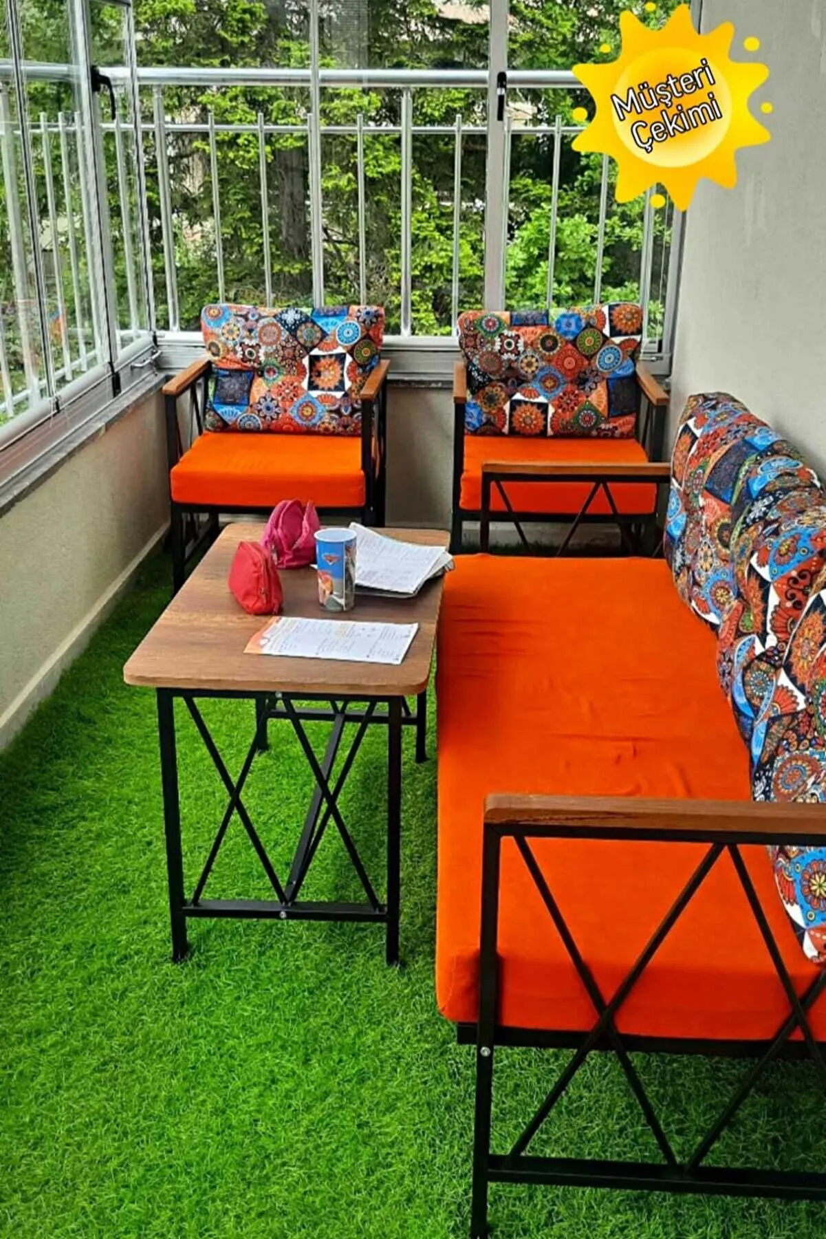 Balkon, Cafe, Ofis, Bahçe Mobilyası, Masa Sandalye, Kanepe Koltuk Takımı, 3 1 1 2
